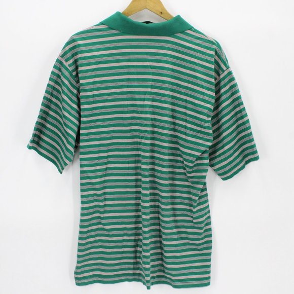 Fairway Greene Large Men's Golf Polo Stripe Shirt Green White Short Sleeve Large - Picture 6 of 8